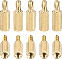Vista 1 de M3x10x6mm (DxHLxML) - Separador hexagonal de latón - Paquete de 20 - Bueno para máquinas electrónicas - Tuercas de tornillo espaciadoras macho a