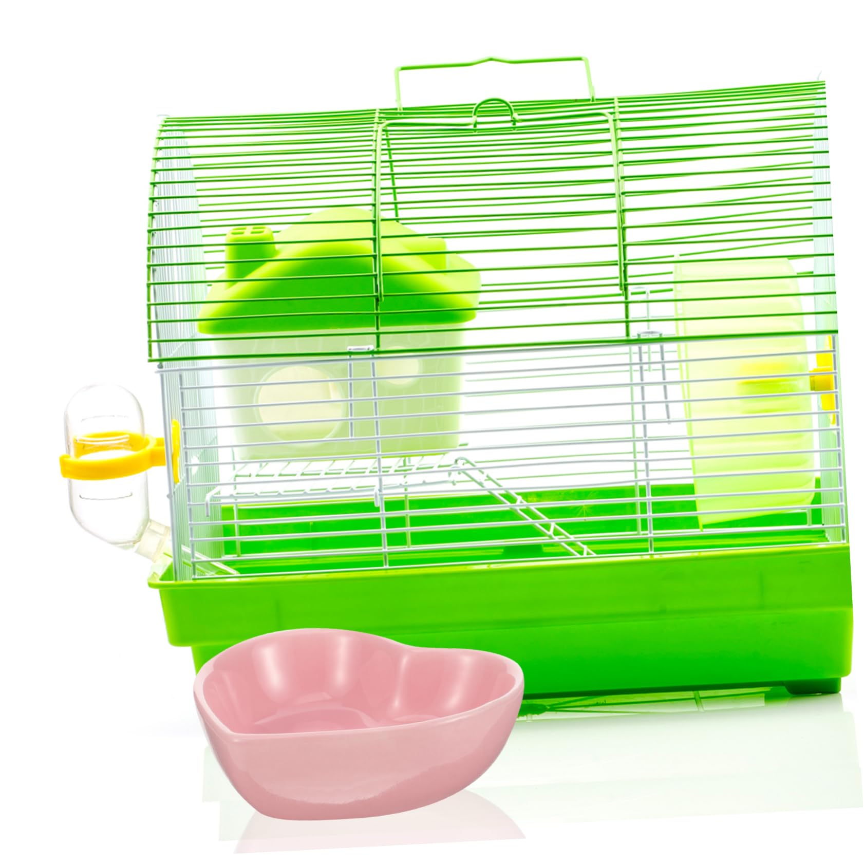 Abaodam Heart Shaped Ceramic Pet Bowl for Hamsters Guinea Pigs and Animals Non Tip Design Easy to for Food and Water