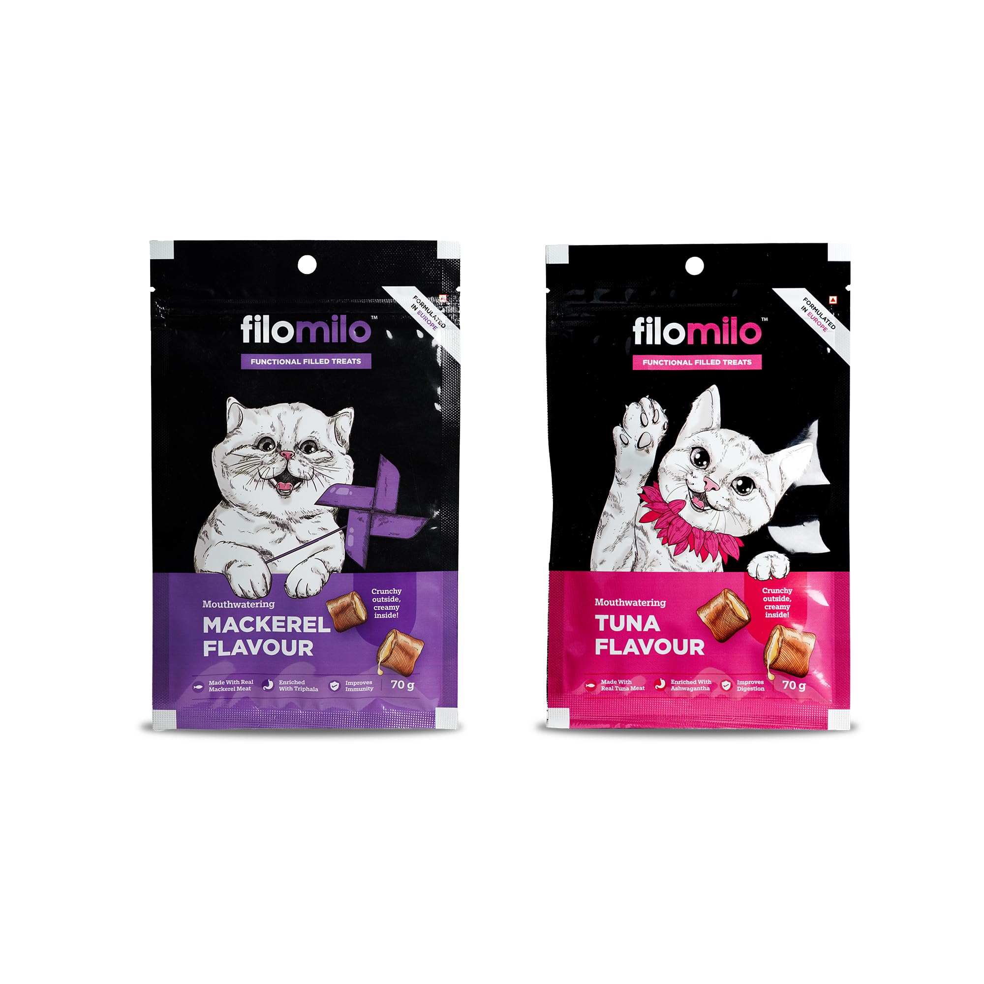 Filomilo Cat Functional Filled Treats Combo Offer140 Grm (Made with Real Mackerel Fish Flavour | Made with Real Tuna Fish Flavour) for Young | Adult | Cat Food for All Types of Cats (B0CT3L6N23) Amazon Price History, Amazon Price Tracker