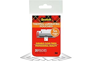 Scotch EL4423 Thermal Laminating Pouches, Clear, Business Card Size