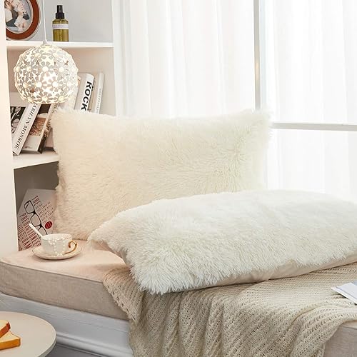 Miniatura 2 de JAUXIO - Funda de almohada de cuero sintético, suave, unicolor, con cierre de cremallera, decorativa, mullida, juego de 2