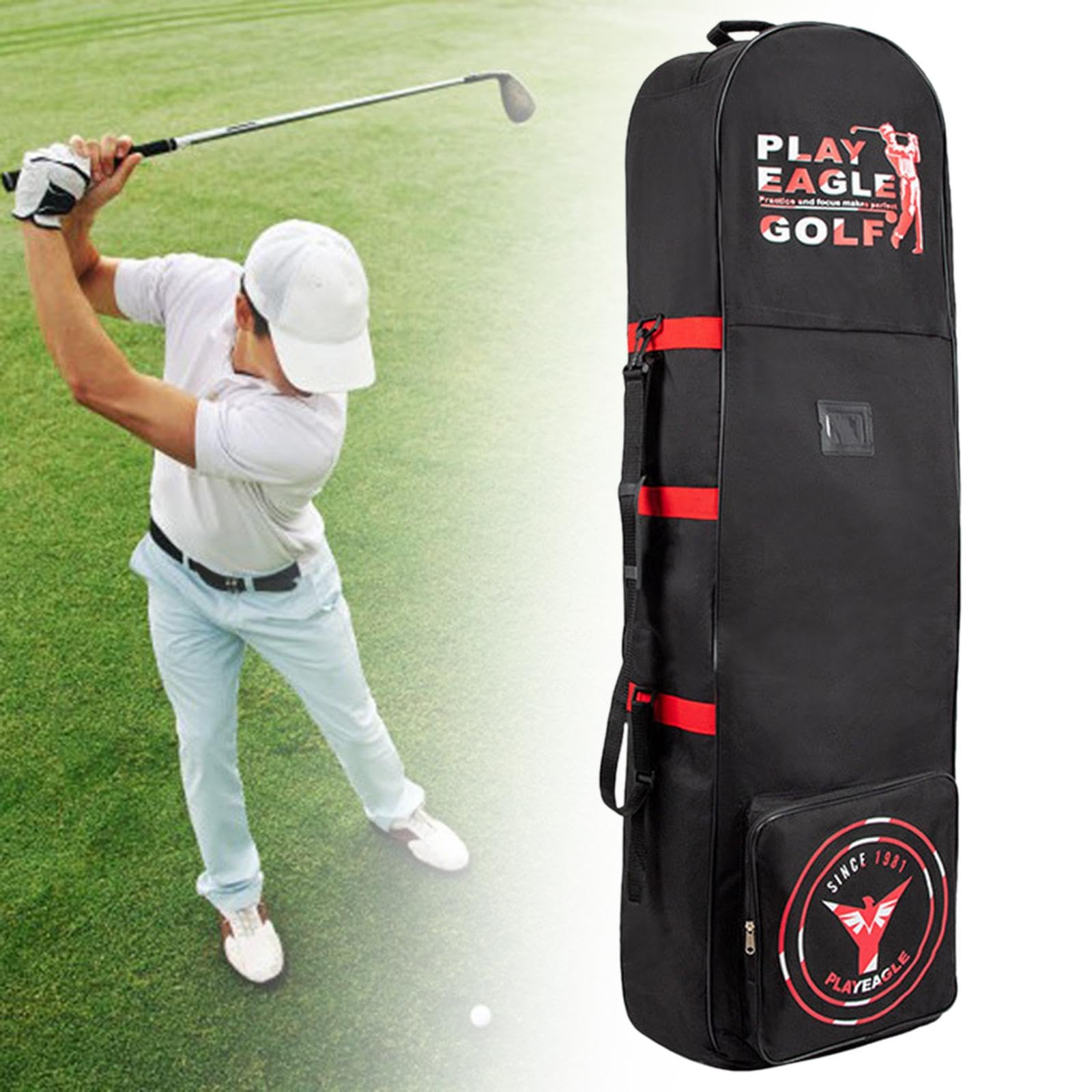 Borsa da Viaggio per Golf per Compagnie, Custodia da Viaggio Pieghevole di Grande capacità con Ruote, Borsa Porta Mazze da Golf per Sport all