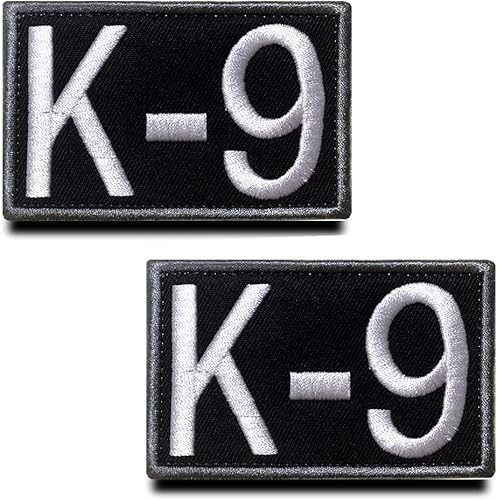 Zcketo Paquete de 2 parches tácticos K9  Ejército, policía, patriota estadounidense, parche bordado militar para perros medianos y grandes