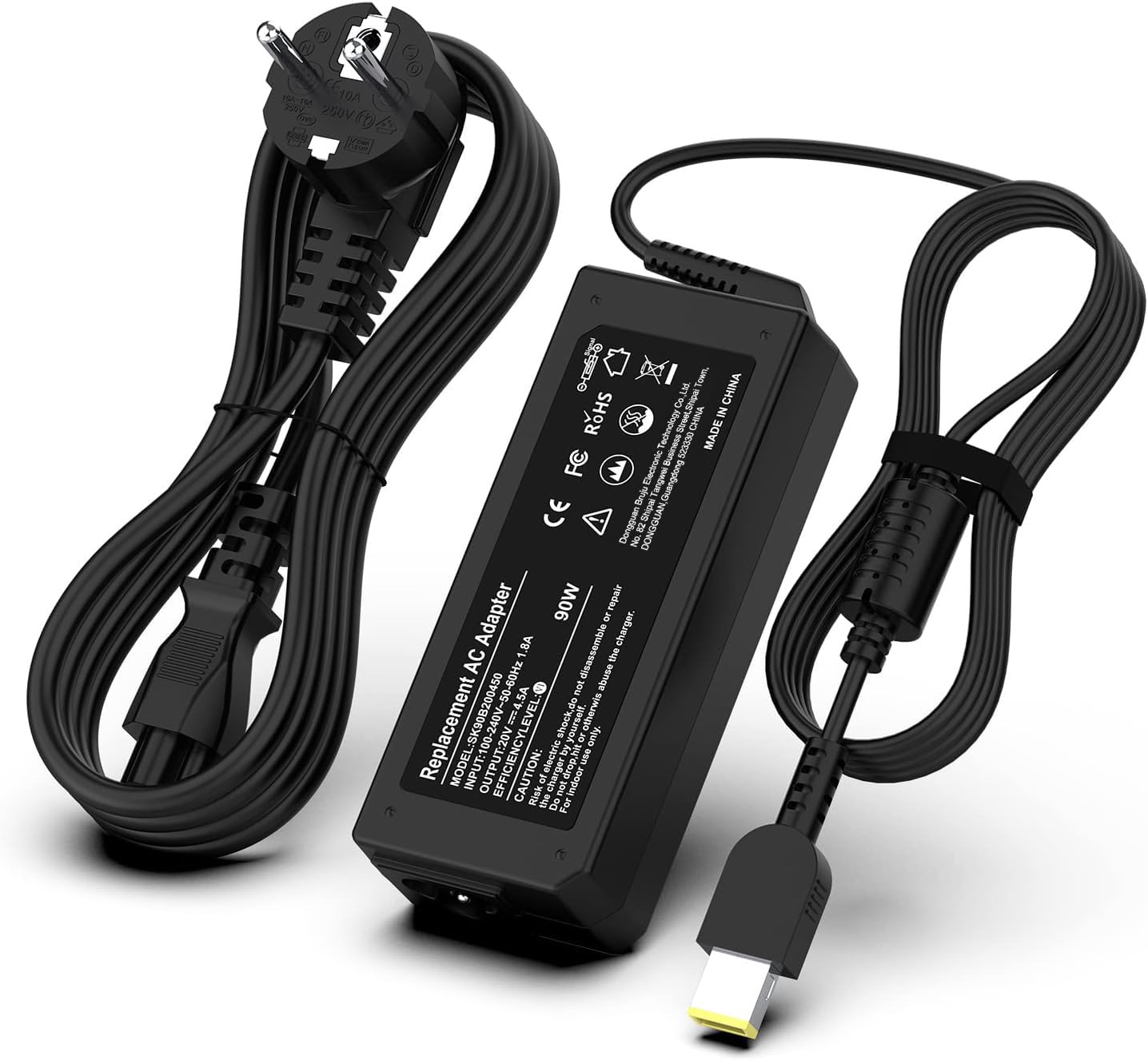 Caricatore per Lenovo，90W USB Alimentatore per Lenovo Thinkpad T470 T470S T450 T450S T460 T440 T540P E570 E560 G50 Yoga 2 13 11S Pro ADLX65NLC3A ADLX65NLC2A