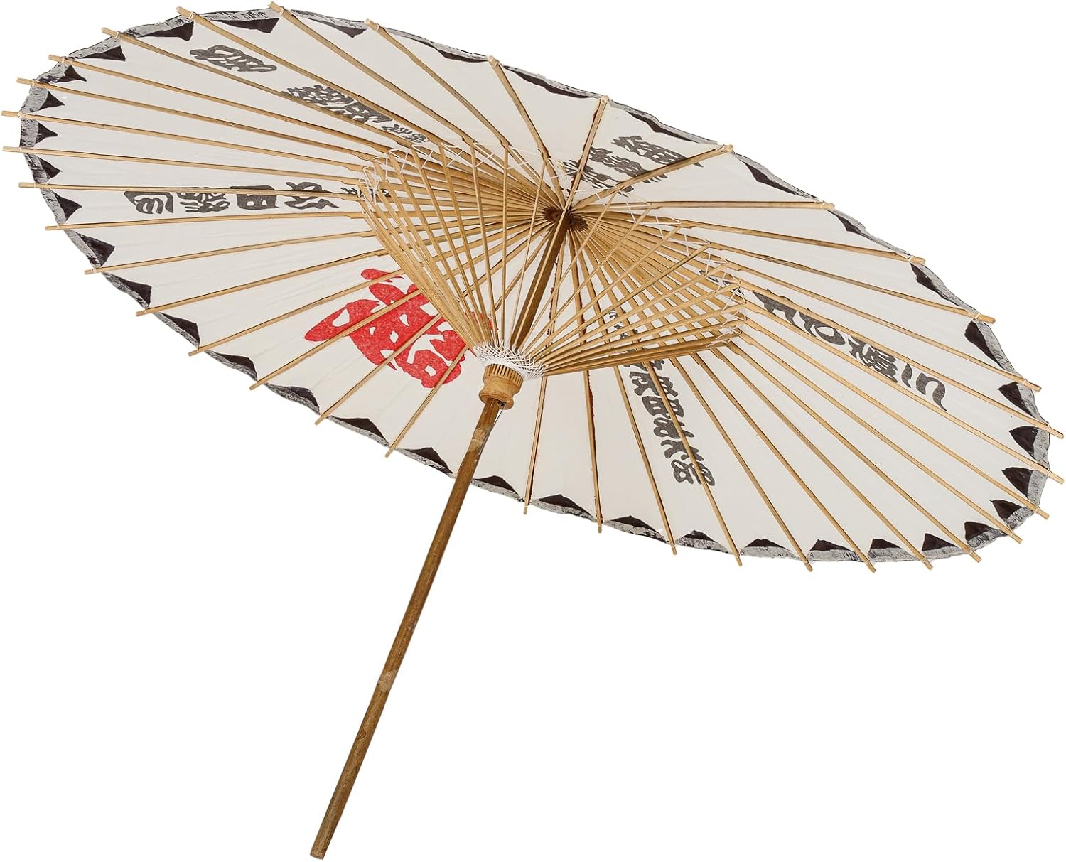 THY COLLECTIBLES Classic Japanese Art Asian Style Large 45" Paper Parasol Umbrella with Kanji Characters for Wedding Parties, Photography, Costumes, Cosplay, Decoration And Other Events