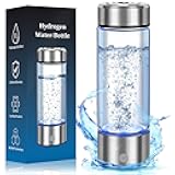 Hydrogen Water Bottle Generator - Portable Hydrogen Water Ionizer Machine SPE PEM Tech, Rechargeable Hydrogen Rich Water Glass Bottle for Home Gym Office and Travel Hydrogen Bottle