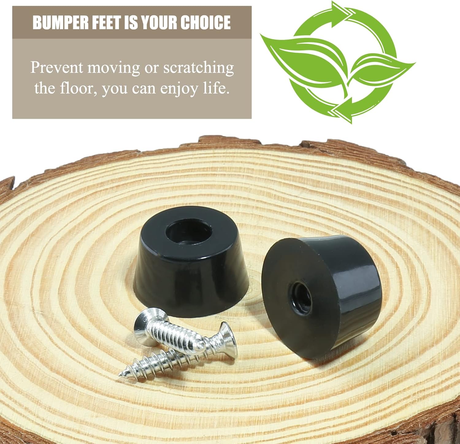 16 Pieces Rubber Feet for Cutting Board with Screw, 1" W x 1/2" H Black Rubber Bumpers, Non Slip Feet for Electronics, Furniture, Appliances