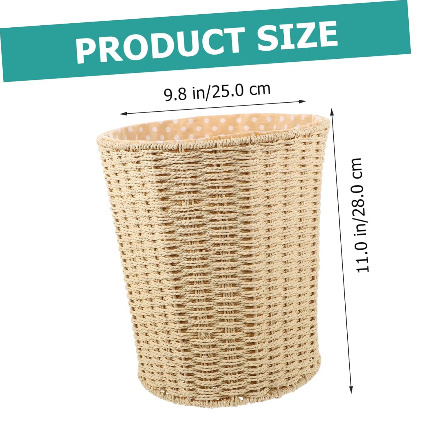 Holibanna Versatile Rattan Trash Can Lid Woven Storage Basket for Kitchen Living Room Bedroom Sturdy and Stylish Wastebasket for Home Organization Random Style