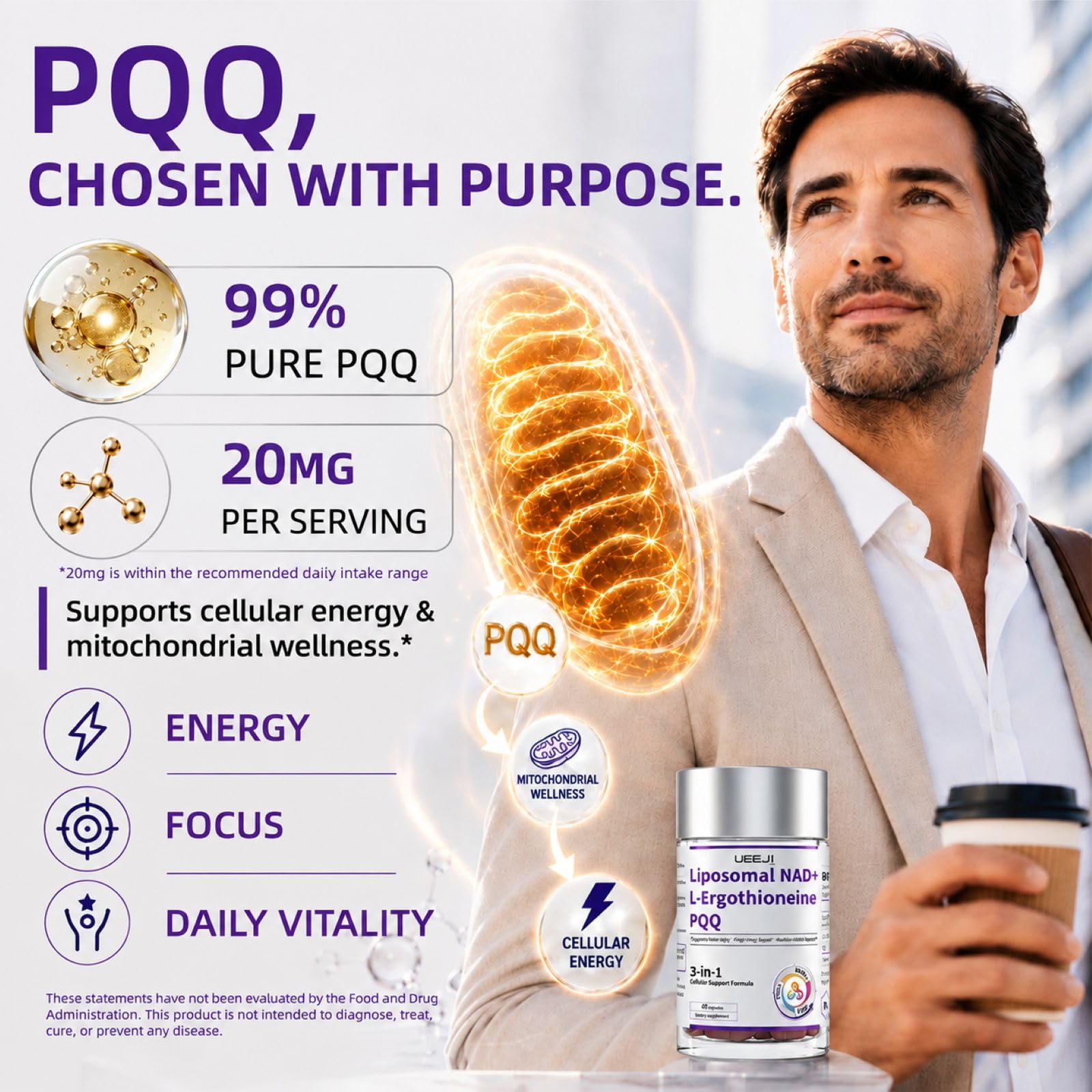 Liposomal NAD+ Supplements with 99% Pure L-Ergothioneine & PQQ-Lab Tested — Amazon image 5