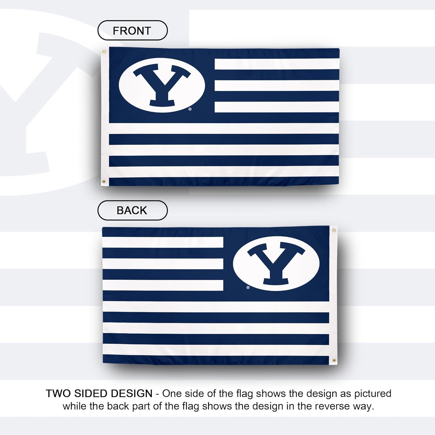 Desert Cactus Brigham Young University Indoor and Outdoor 100% Polyester University Flag Banner, 3x5 Feet Cougars (Nation) - Image 2