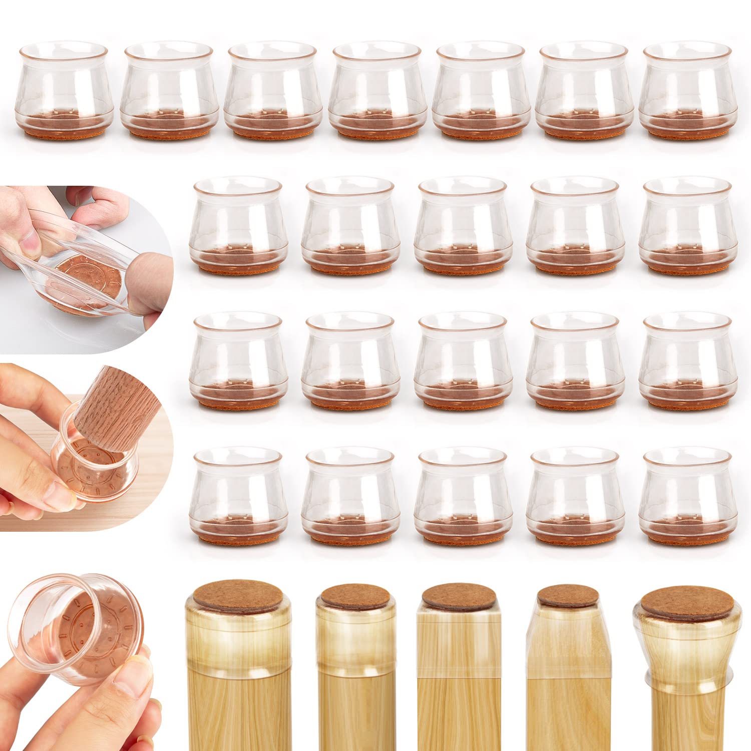 Buy 36pcs Chair Leg Floor Protectors Silicone Chair Leg Caps Covers