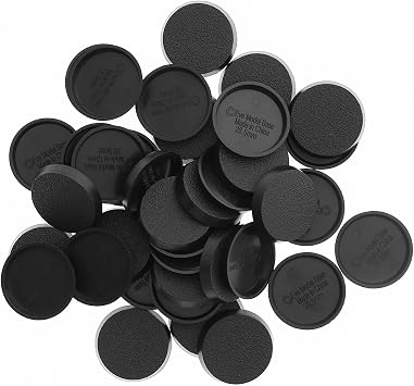 Evemodel Model Bases 28.5mm Round Bases Black Plastic for Wargames Table Games 50 PCS