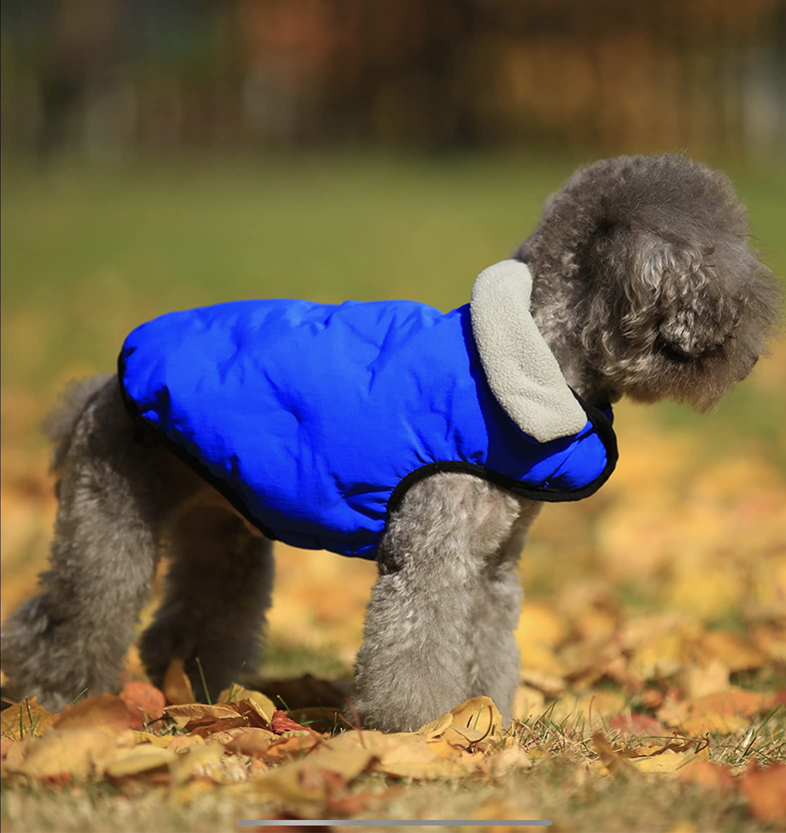 COSYHOMELONDON Dog Cosy Fleece Jacket Winter Lined Coat Clothes Warm Padded for Large Dogs (XXX-Large neck48cm chest58-66cm back49cm, Blue)