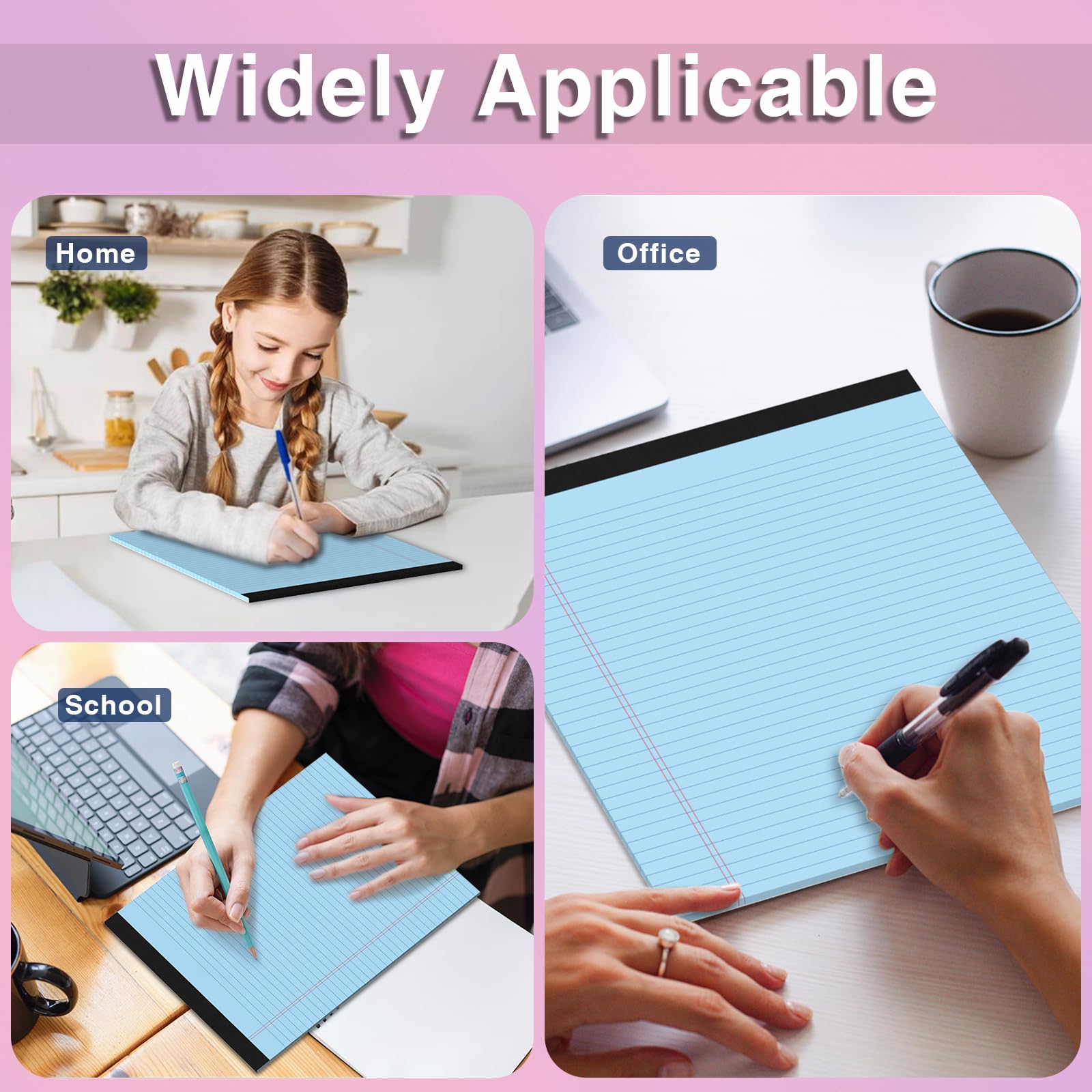 3 Pcs Legal Pads 8 5 x 11 Colored Note Pads 8 5 x 11 Notepad Total 75 — view 7