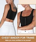 Gotoly Women Chest Binder Bustiers FTM Transgender Zip Up Tomboy Tank Top Sport Corset Breathable Half Binder Bra