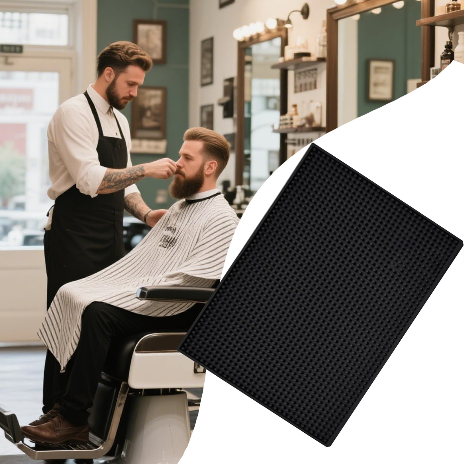 Alfombrilla De Silicona Antideslizante Para Barbería - Organizador De Herramientas Para Peluqueros