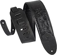 Vista 10 de Levy's Leathers Serie Sundance - Correa de guitarra de cuero repujado de 3 pulgadas de ancho, diseño premium de punta de flecha marrón, soporte