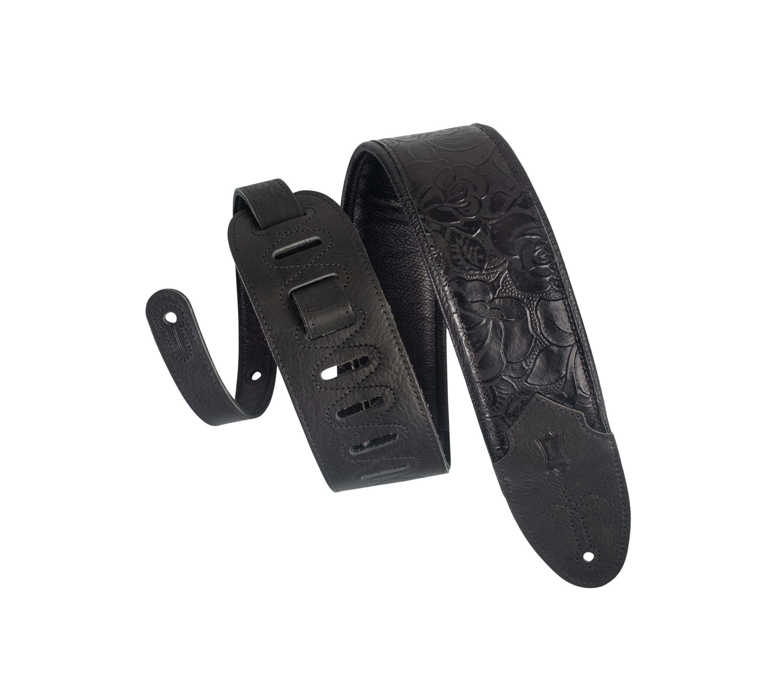 Handmade Custom Guitarstrap🎸for EASTON CORBIN @eastoncorbin  Lucchese Black Leather Guitar Strap with Embossed Detail main image 1