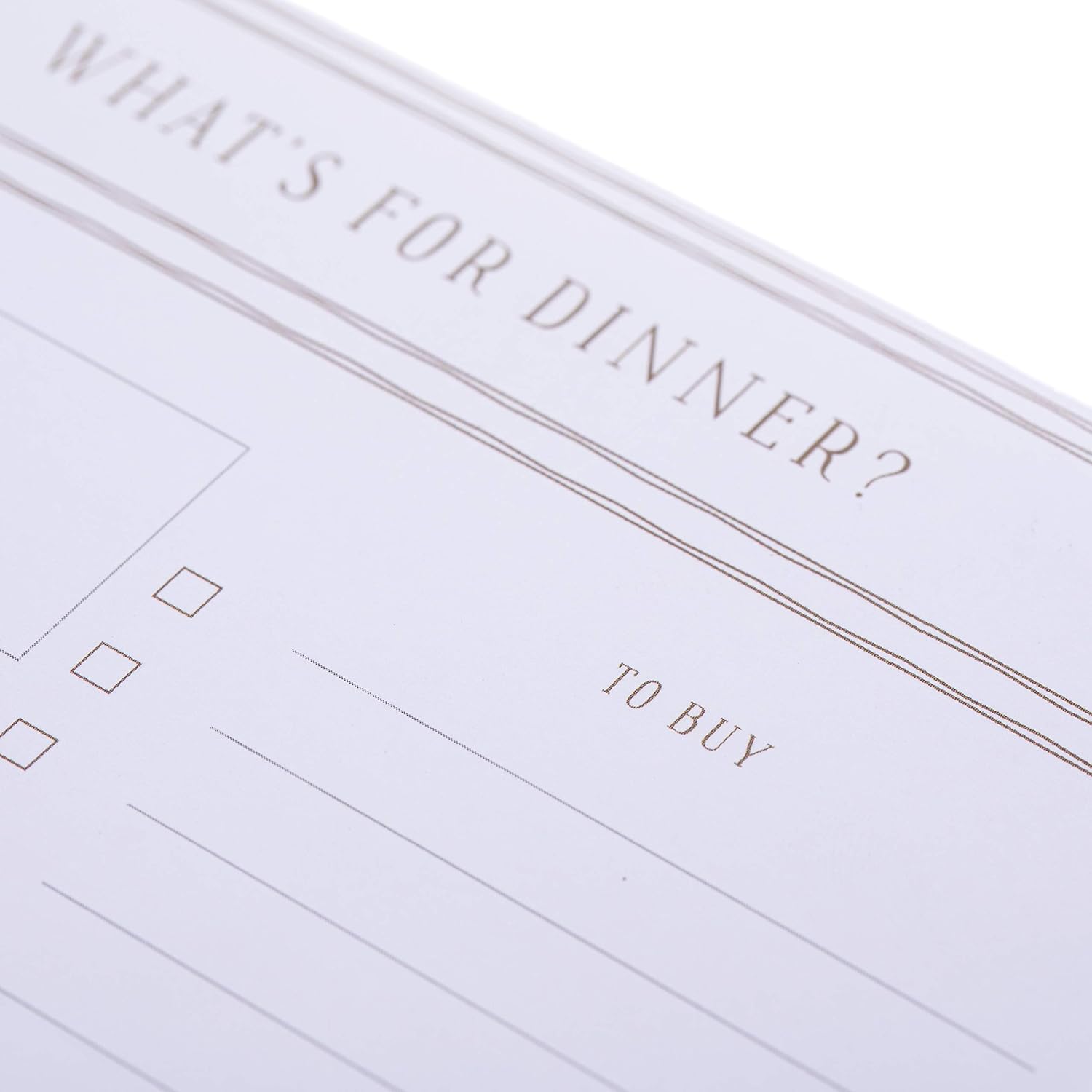 Graphique Large Magnetic Notepad, Gold Stripes-150 Sheets, 6” x 8”-Front Says,“What’s for Dinner” - Image 3