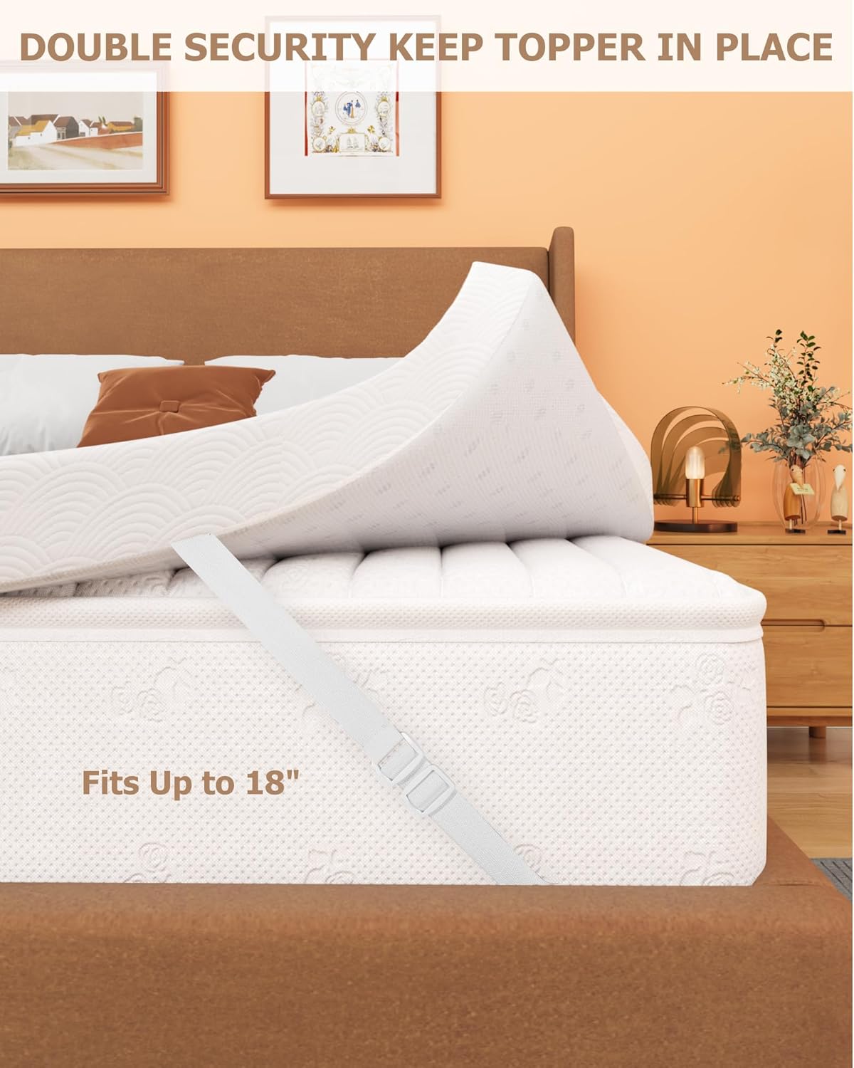 Zenzy 3" Twin Waterproof Mattress Topper Cover, 100% Waterproof, Oeko-TEX Certified, Zippered Topper Protector with Adjustable Straps, Ultra-Soft and Washable (Cover Only) - Image 5