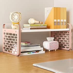 Amazon.com: Desktop Organizer Shelf, Stackable Office Storage Rack for ...