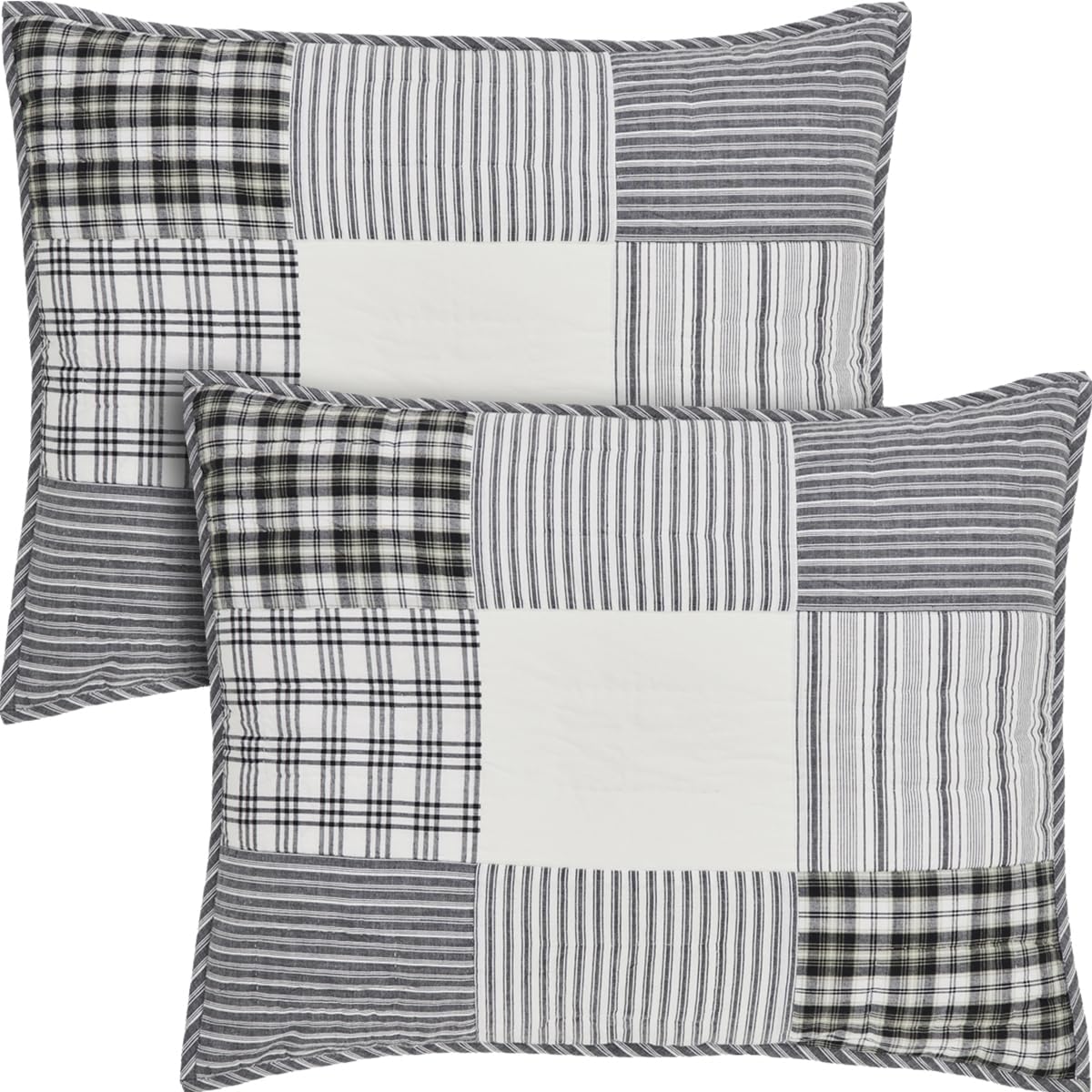 VHC Brands Sawyer Mill Patchwork Standard Sham Black Set of 2 21x27