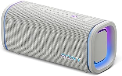 Sony ULT Field 5, Altavoz portátil Bluetooth Potente, 25 H de batería, 2 Modos ULT Power Sound, Resistente al Agua y al Polvo, 360 Luces, Correa Extraible para el Hombro, Compacto, Blanco Marfil