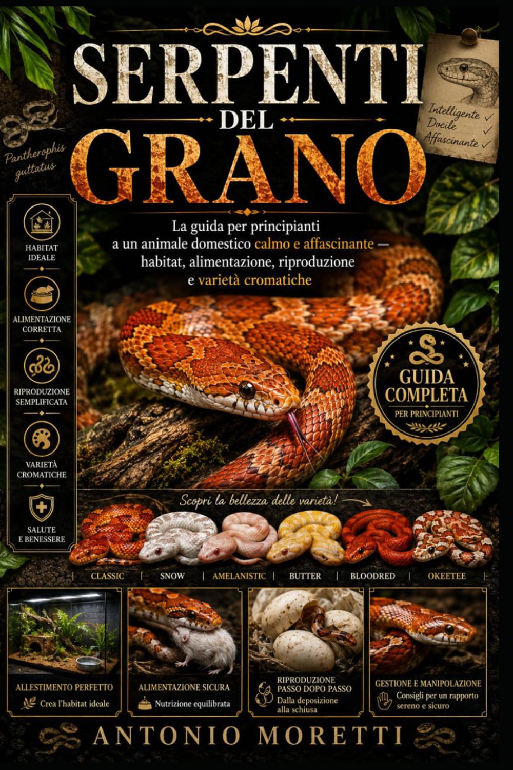 SERPENTI DEL GRANO: La guida per principianti a un animale domestico calmo e affascinante — habitat, alimentazione, riproduzione e varietà cromatiche