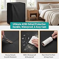 Vista 3 de WOMACO Funda universal enrollable para cama, protector de almacenamiento plegable (negro, individual/31 pulgadas)