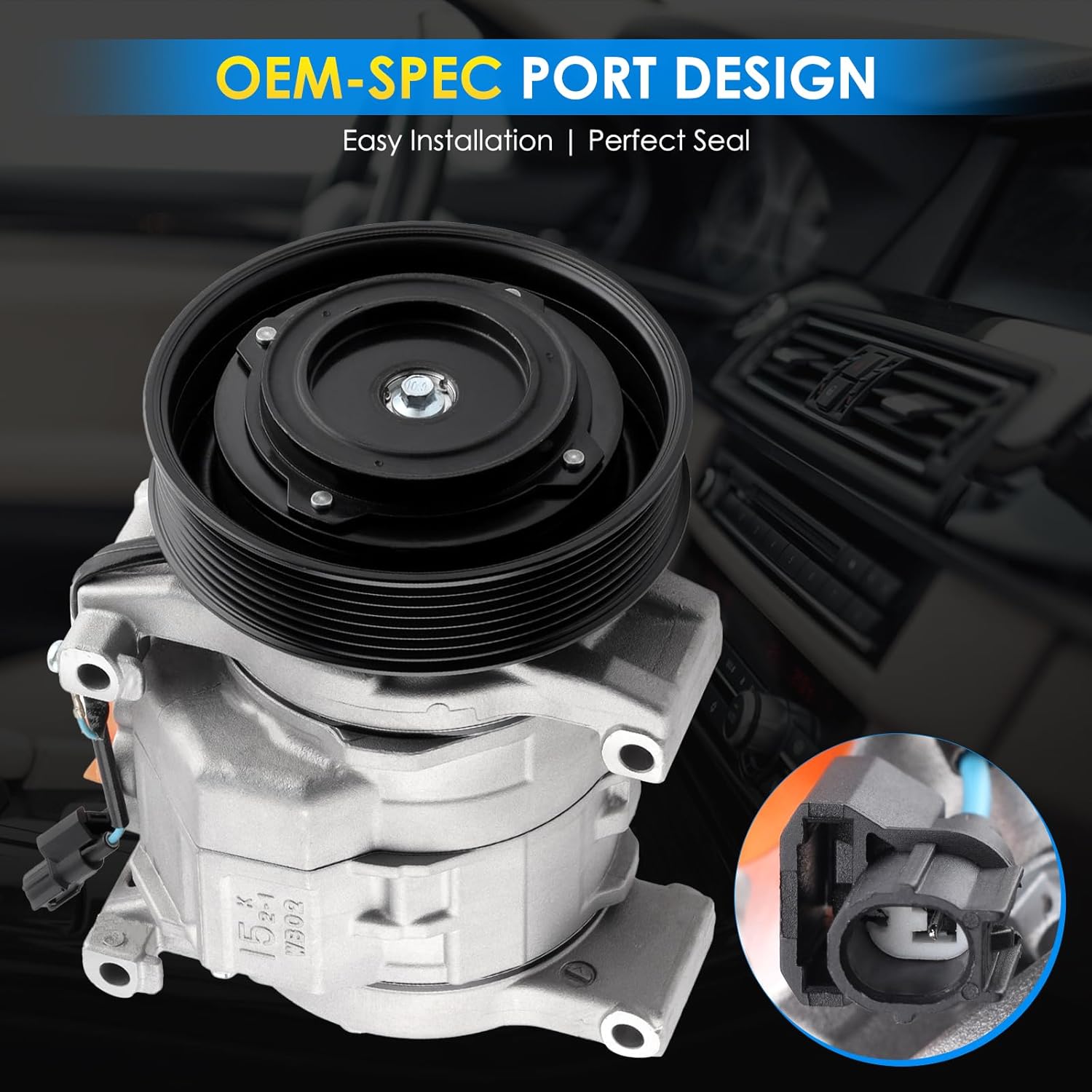 Car A/C Compressor Fit for 2008-2012 for Honda Accord 2012-2015 Crosstour 2.4L Automotive Replacement AC Compressor 38810-R40A01 A/C Compressor for Car CO 11224C