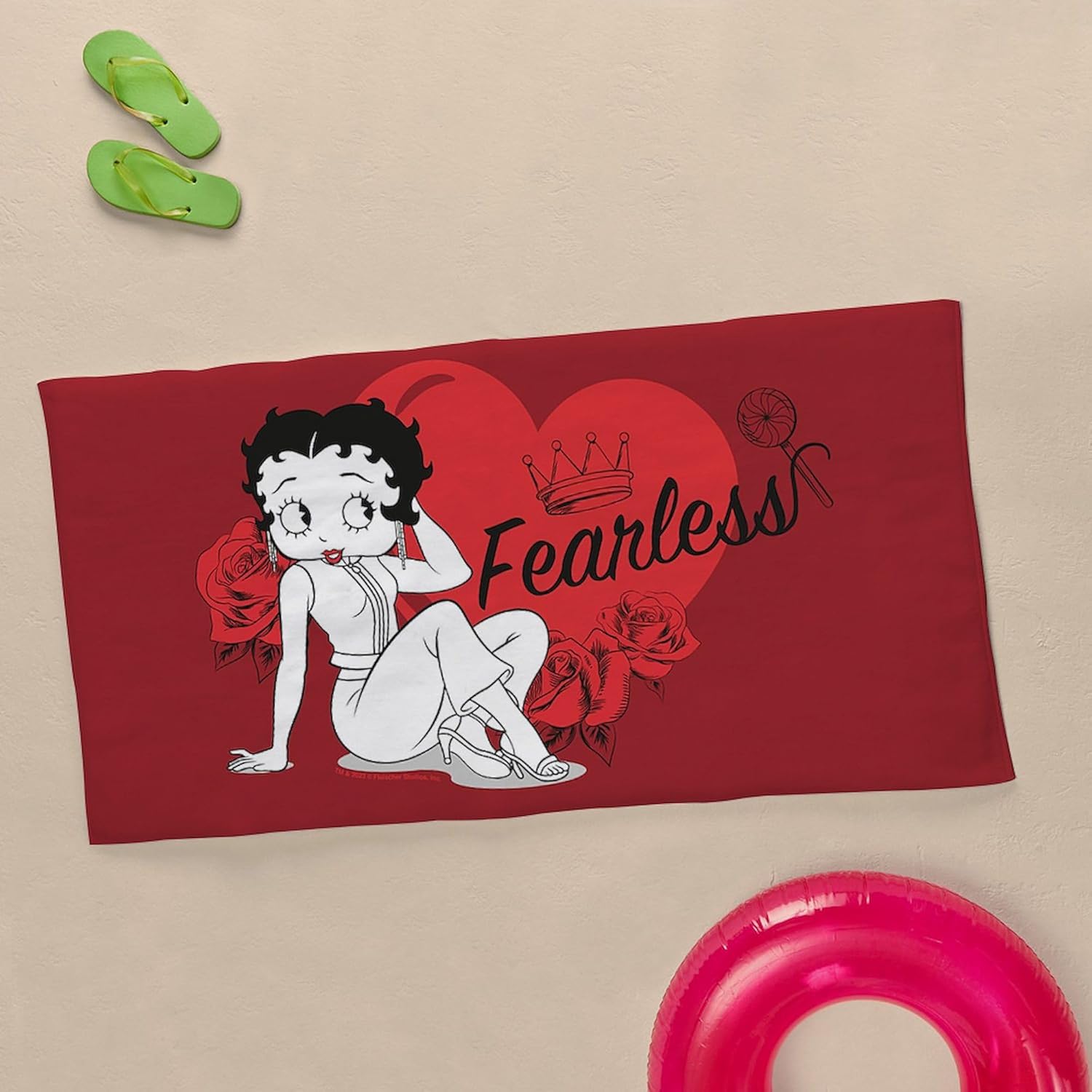 CafePress Betty Boop Fearless 30"x60" Absorbent Cotton Back, Soft Beach, Pool Towel