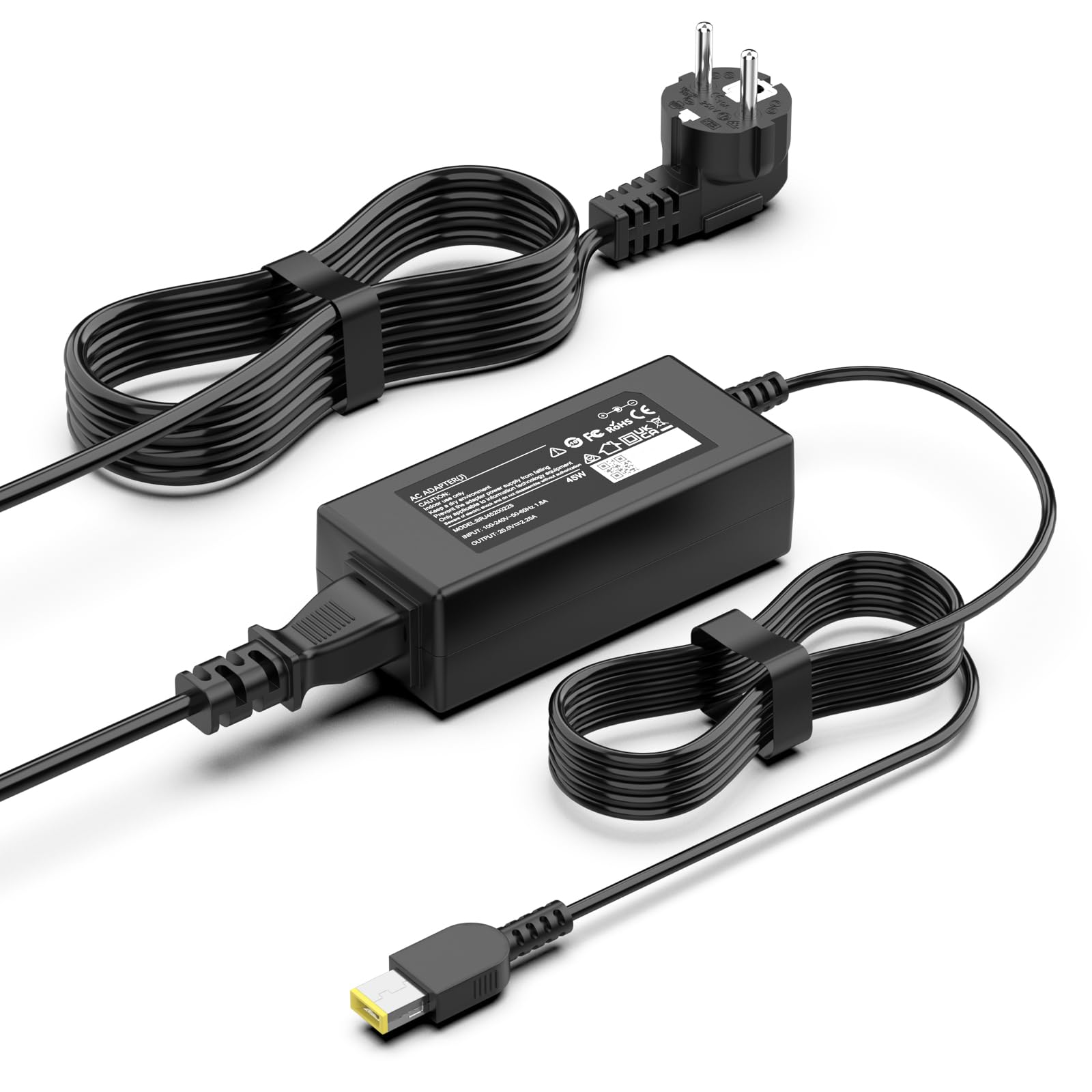 ADLX45NCC3A ADLX45NDC3A ADLX45NLC3A - Adaptador Cargador para Ordenador (45 W, 20 V, 2,25 A, para Lenovo ThinkPad G50, V110, L440, X270, X260, X240, X250, T470, T430, X1, Carbono) Gen2/ 3/4 (Slim Tip)