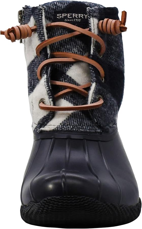 sperry duck boots blue plaid