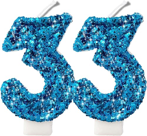 Miniatura 19 de Velas de números con purpurina de oro rosa de 2.8 pulgadas, muchos colores, regalos de cumpleaños de 22 años, velas de cumpleaños, velas de números