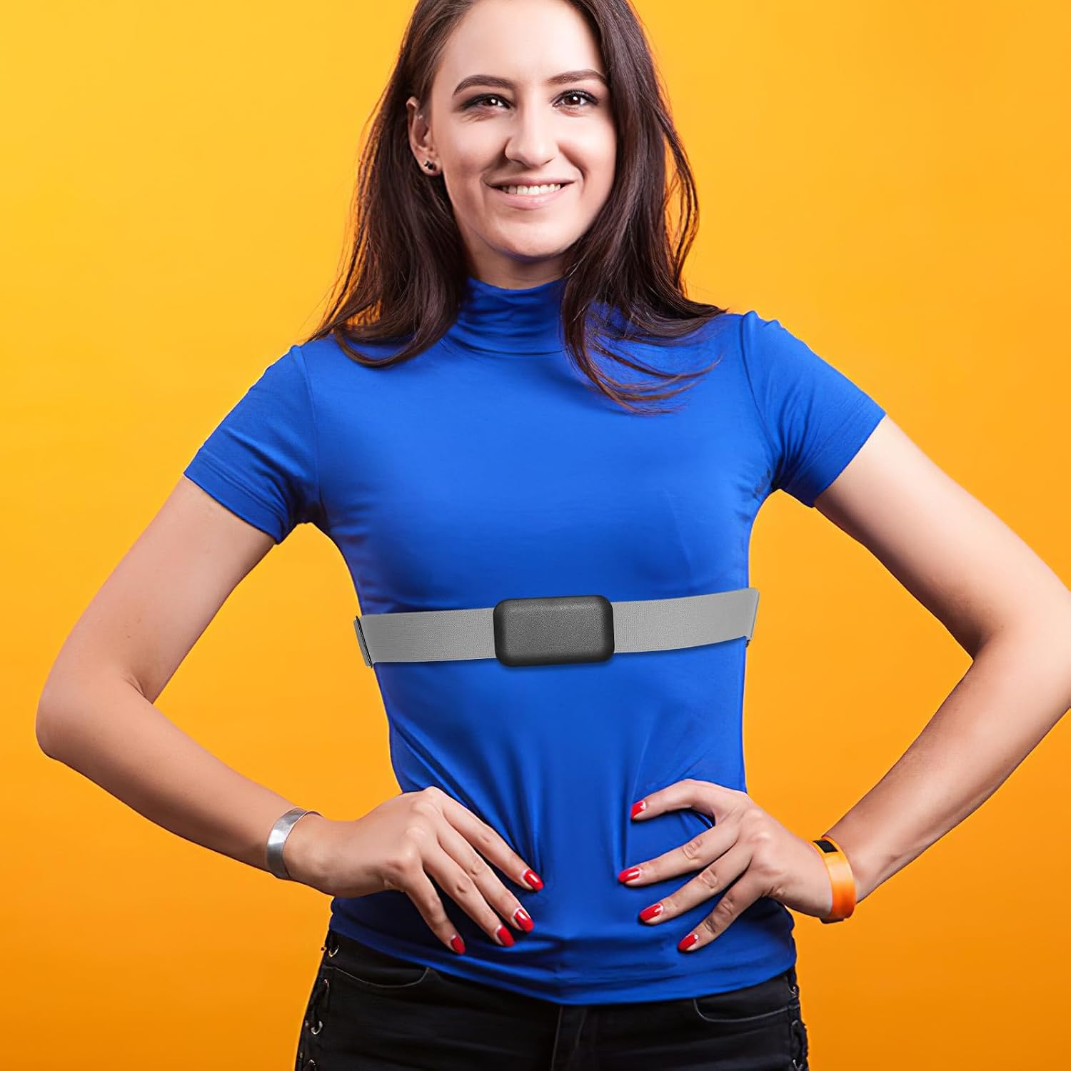 Chest Hole Adjustable Monitor Comfortable Sports with Strap Elastic Nylon Band and 45mm Pitch Monitoring Workout Session and Physical Activity