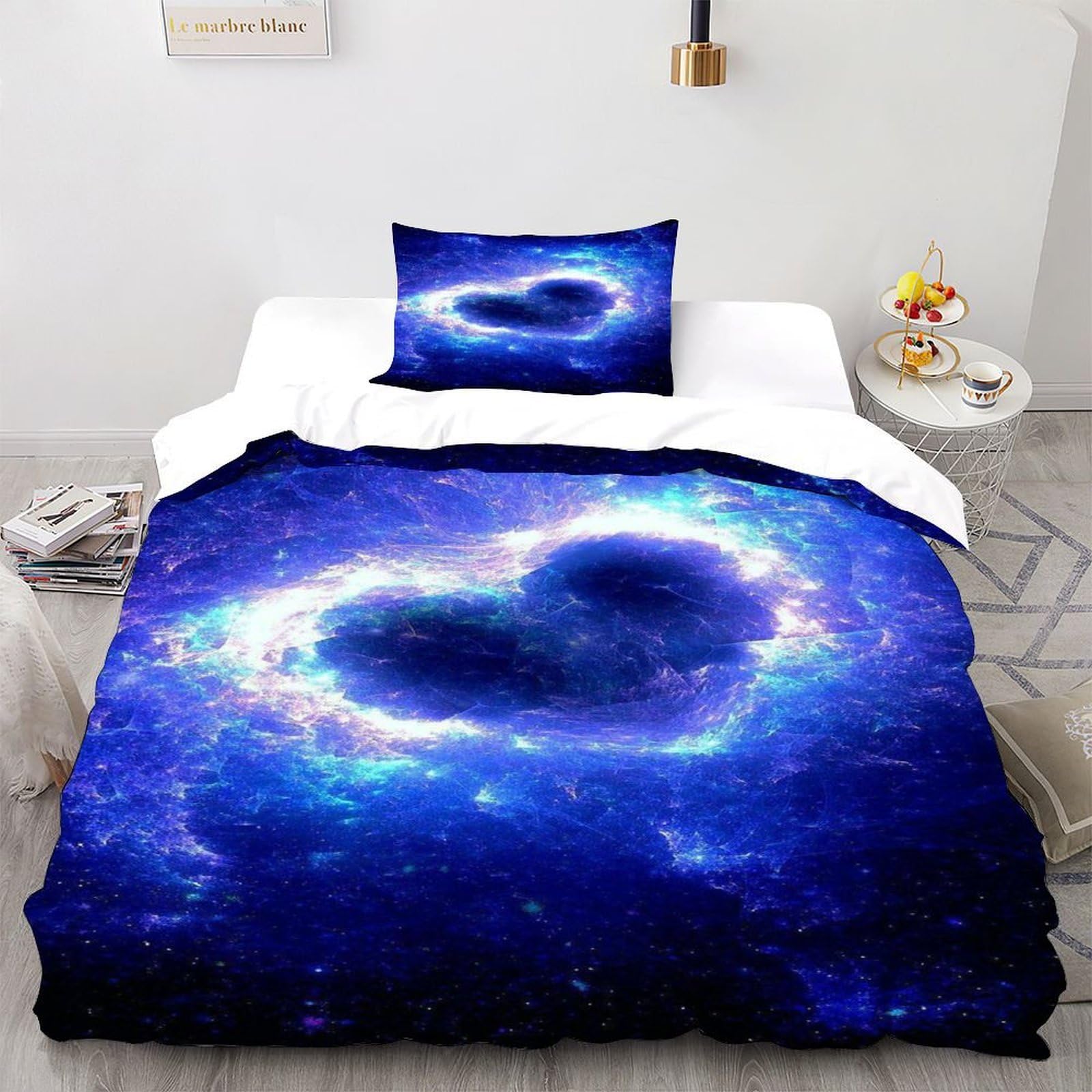 Housse de couette 2 pièces 3D animaux gothiques lit simple adulte 135x200