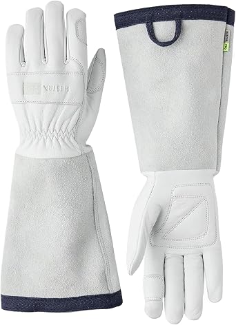 HESTRA PRO Garden Rose Glove, Long Protective Leather Gauntlet Gardening Gloves for Men & Women