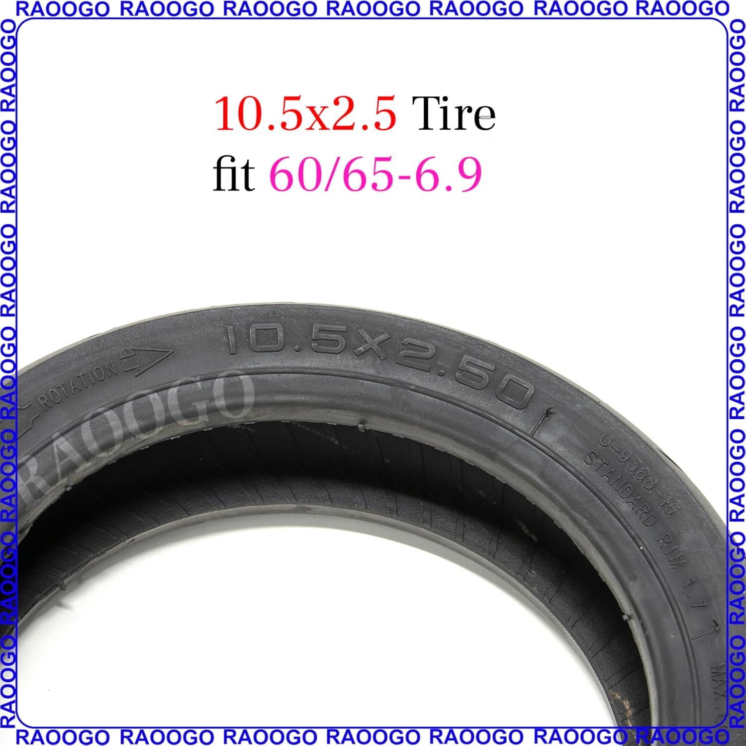 2PCS 10.5X2.50 Tire Tubeless 10.5X2.5 Scooter Tire for NIU KQi300P & KQi300X Electric Scooter 2 Pack