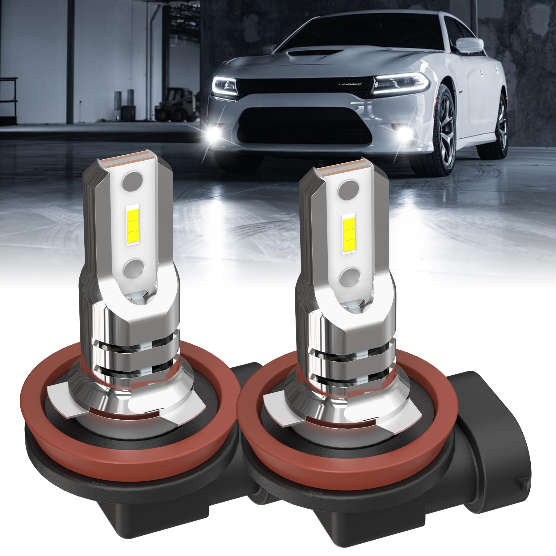 H11 LED Lampadina H8 H9 H16 CSP Auto LED Lampade Fendinebbia Diurne Luci Antinebbia Anteriori Bianco 12V 24V Set di 2