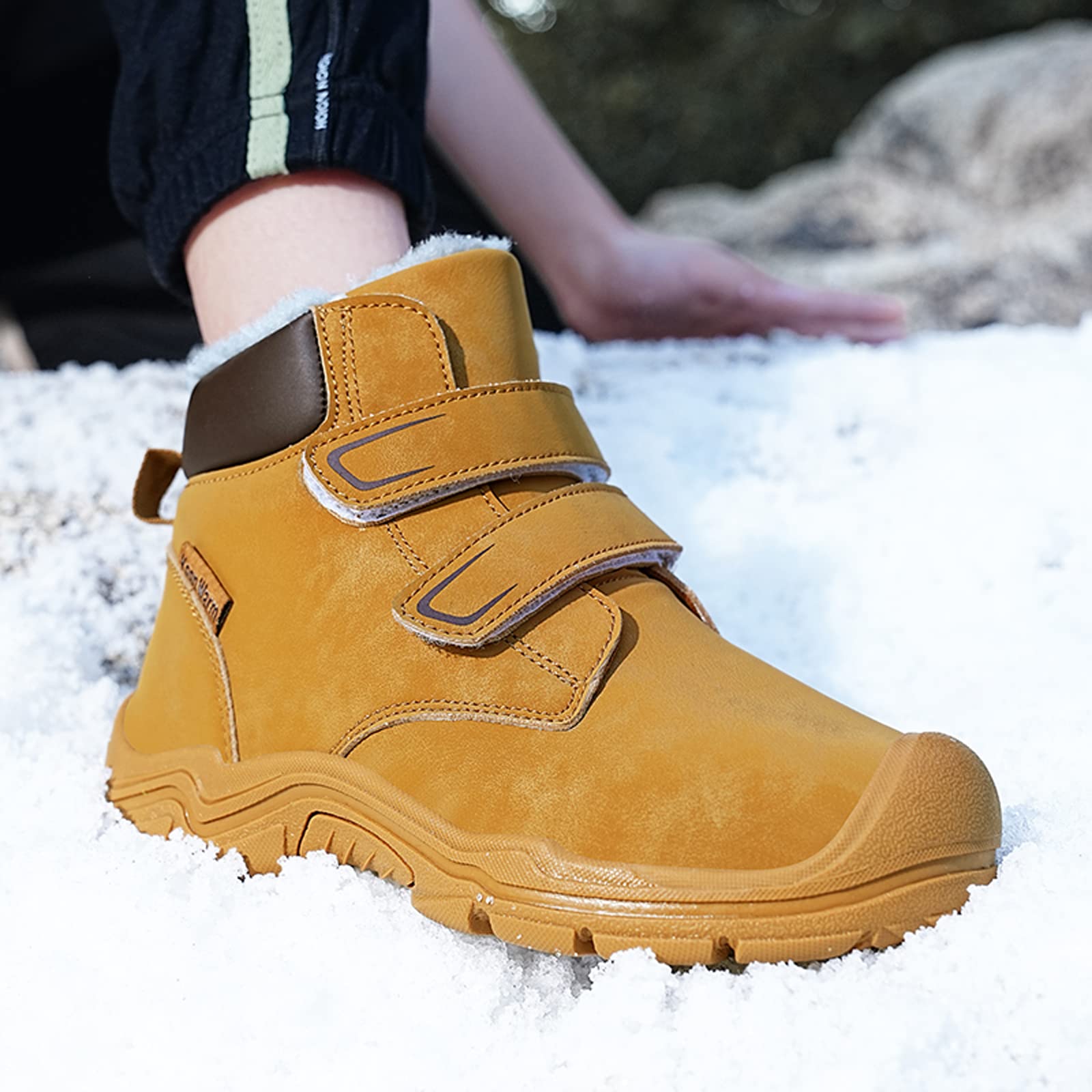 Enfant Bottes de Neige Garçon Filles Hiver Chaussures Bottines Chaussures Randonnée pour Enfants Antidérapant Montagne Trekking Chaussures