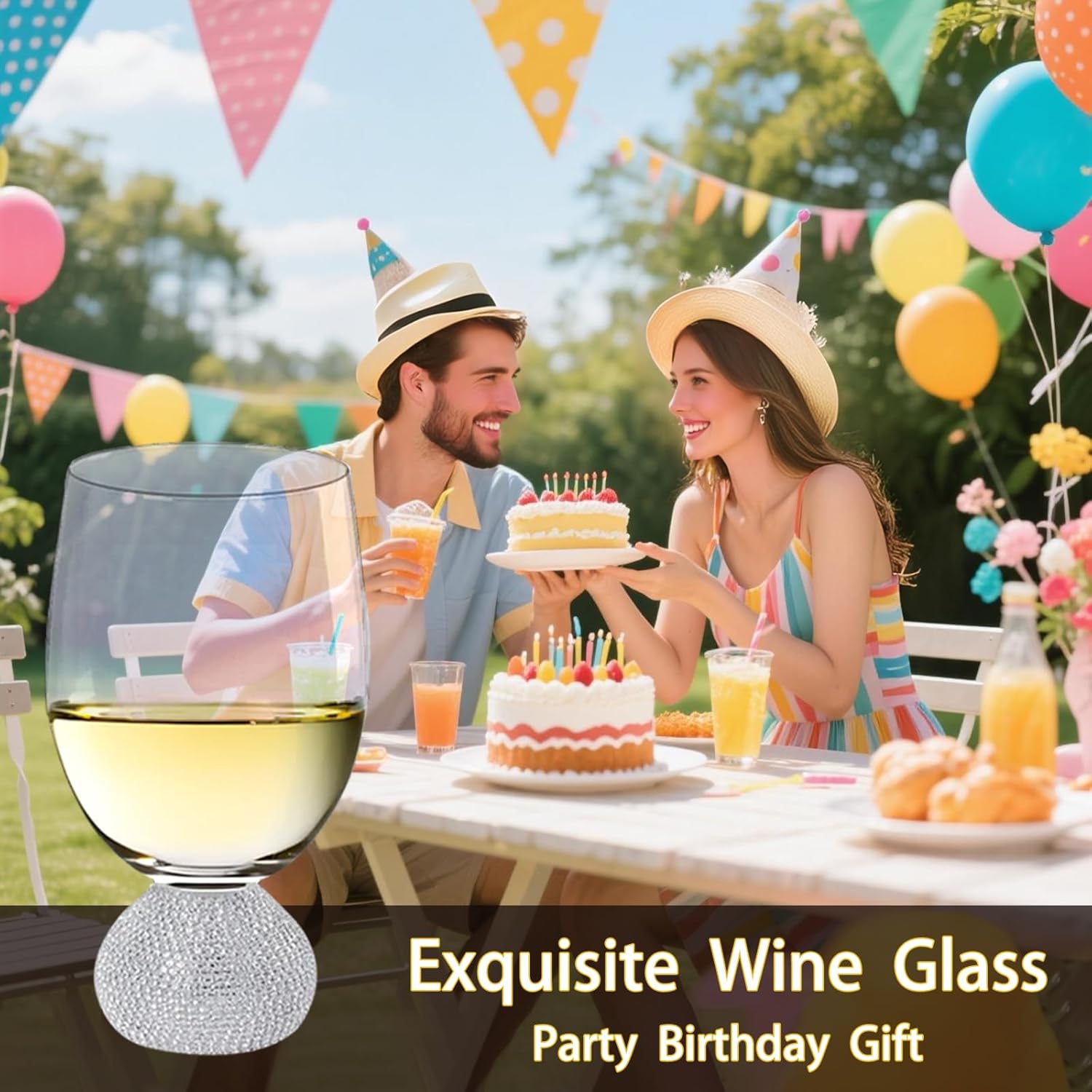 Wine Glasses Set of 4,Stemless Wine Glass,Unbreakable Crystal Fancy Glasses,15 Oz Short Handle Red/White Glasses,Unique Wine Gifts for Women,for Home Bar, Party, Birthday (Gold Clear) - Image 7