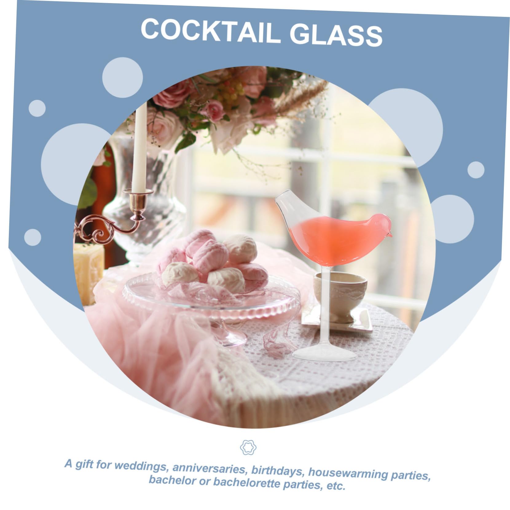 UPKOCH 1 Ensemble 4 Pièces Verre à Vin Oiseau Lunettes D'oiseau Verres De Bar Verres à Martini Oiseaux Verre Cocktail Originaux Grand Vase De Sol Banquet Mariage Un Verre Voiture De Sport