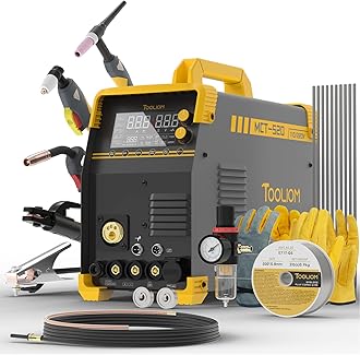 TOOLIOM MIG/TIG/CUT/Stick Welder 5 in 1 Multiprocess Welding Machine 110/220V Dual Voltage Aluminum Welding Machine Spool Gun Compatible