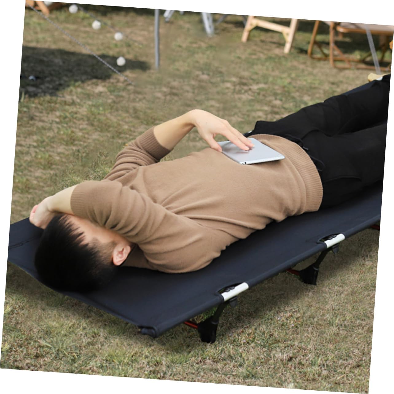 Folding Camping Cot Oxford Portable Guest Bed for Outdoor Travel and Camping Lightweight Easy to Use Comfortable Sleeping