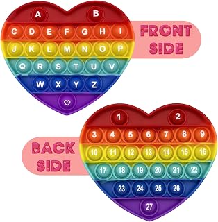 Multiplication 12x12, Addition 1-12, Alphabet pop Bubble, Math Fidget Popper, Learn Multiplication with Pop Fidget Toy, Number Pop Bubble, Fidget Toys, Bubble Sensory Rainbow (Rainbown Heart)