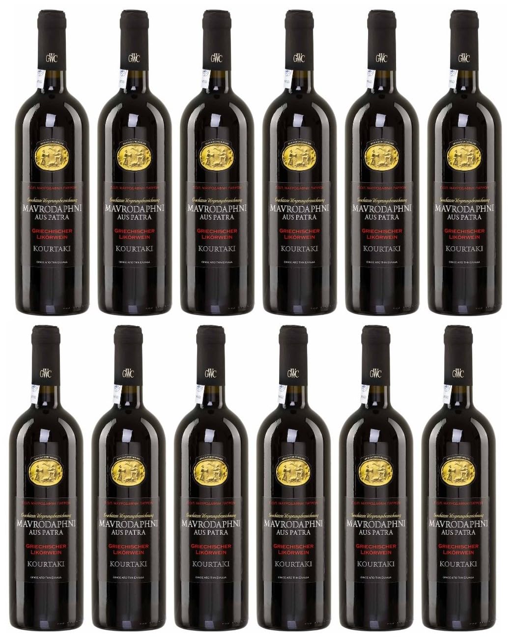 Kourtaki Mavrodaphne 12x 0,75l | Roter Dessertwein aus Patras | 15% Vol. | + 20ml Jassas Olivenöl