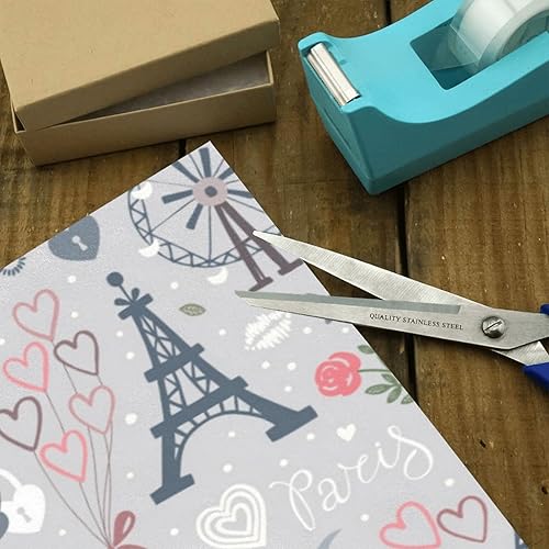 Miniatura 4 de OTVEE 3 rollos de papel de regalo de cumpleaños, diseño de la Torre Eiffel, papel de regalo para Navidad, novia, vacaciones, fiesta, baby shower, 58