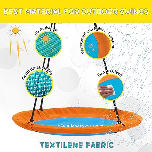 Miniatura 3 de SkyBound Columpio de platillo para árbol, capacidad de peso de 600 libras, columpio para exteriores con correas para colgar, columpios de árbol