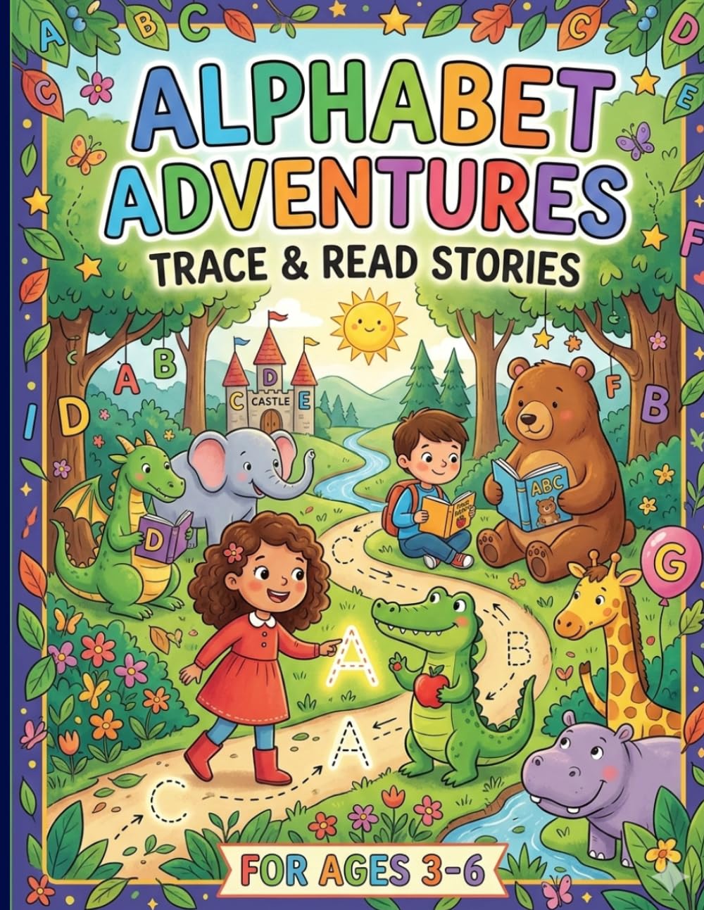 Alphabet Adventures Trace and Read Stories: A Fun ABC Learning Book with Letter Tracing, Simple Stories, and Early Writing Practice for Toddlers and Preschool Kids