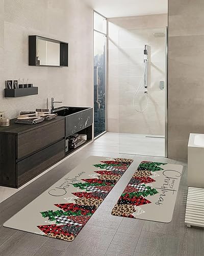 Miniatura 7 de Tapete de baño de Feliz Navidad, antideslizante, de secado rápido y absorbente, tierra de diatomeas, fregadero, dormitorio, cocina, tapete lavable,